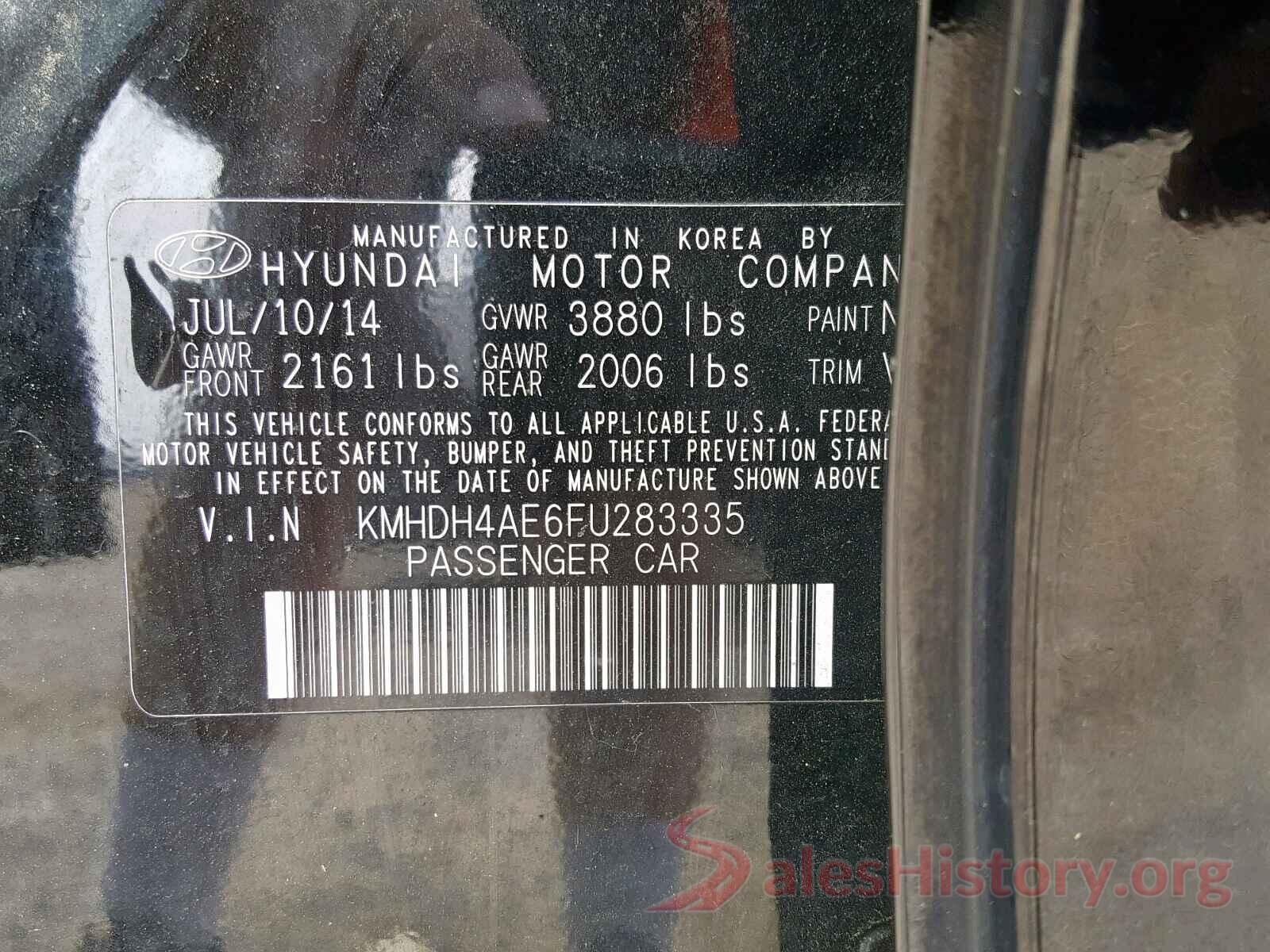 KMHDH4AE6FU283335 2015 HYUNDAI ELANTRA