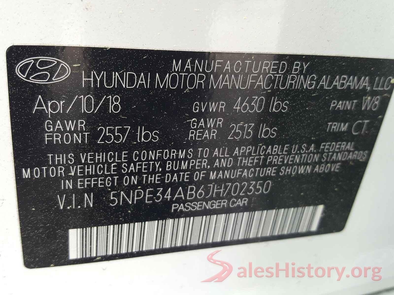 5NPE34AB6JH702350 2018 HYUNDAI SONATA