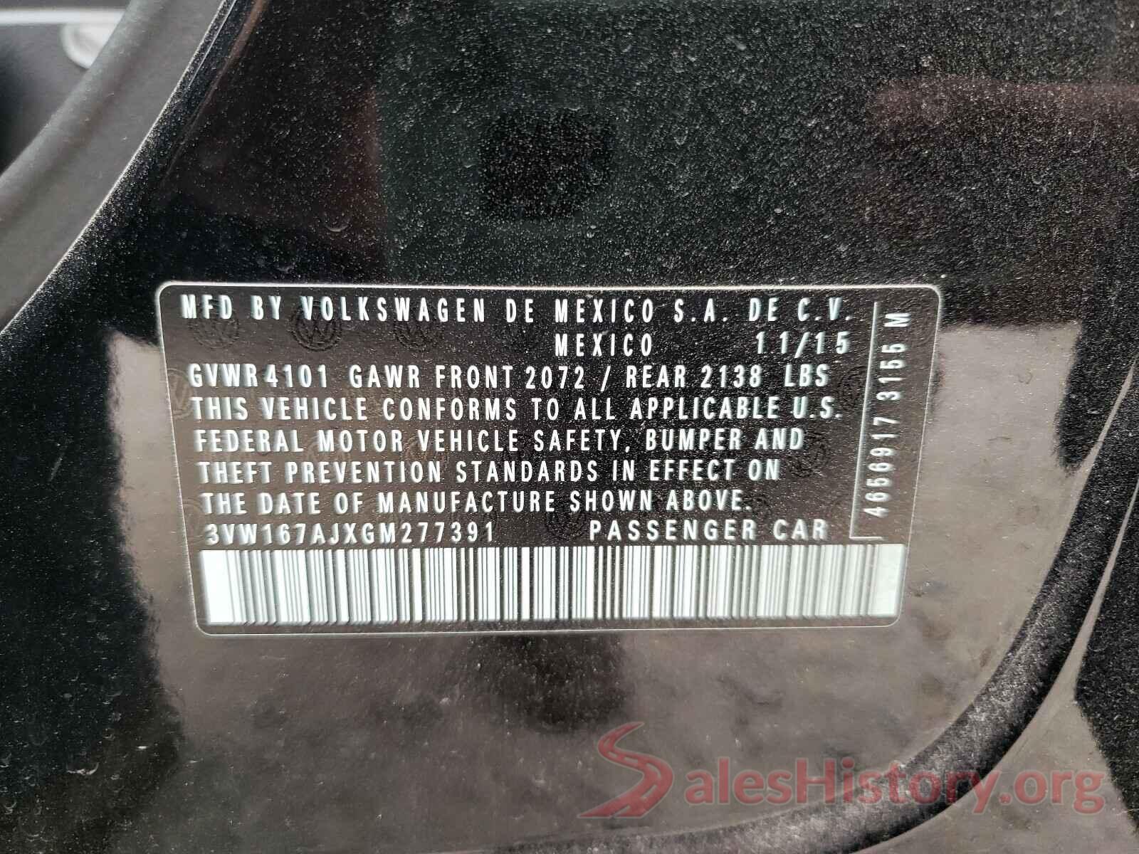 3VW167AJXGM277391 2016 VOLKSWAGEN JETTA