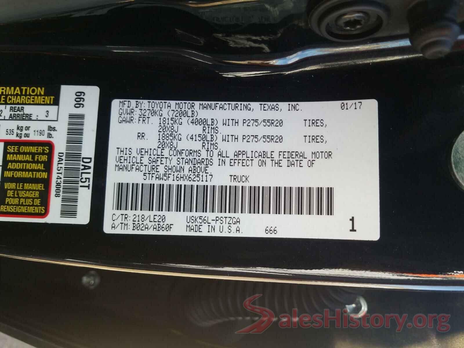 5TFAW5F16HX625117 2017 TOYOTA TUNDRA