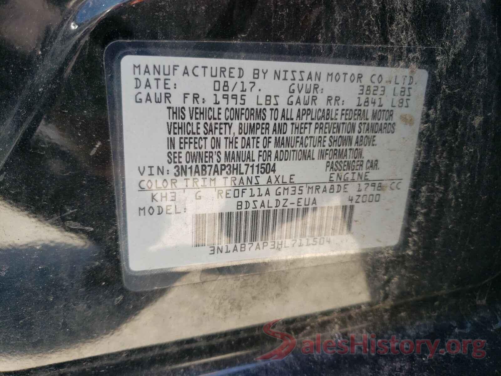 3N1AB7AP3HL711504 2017 NISSAN SENTRA