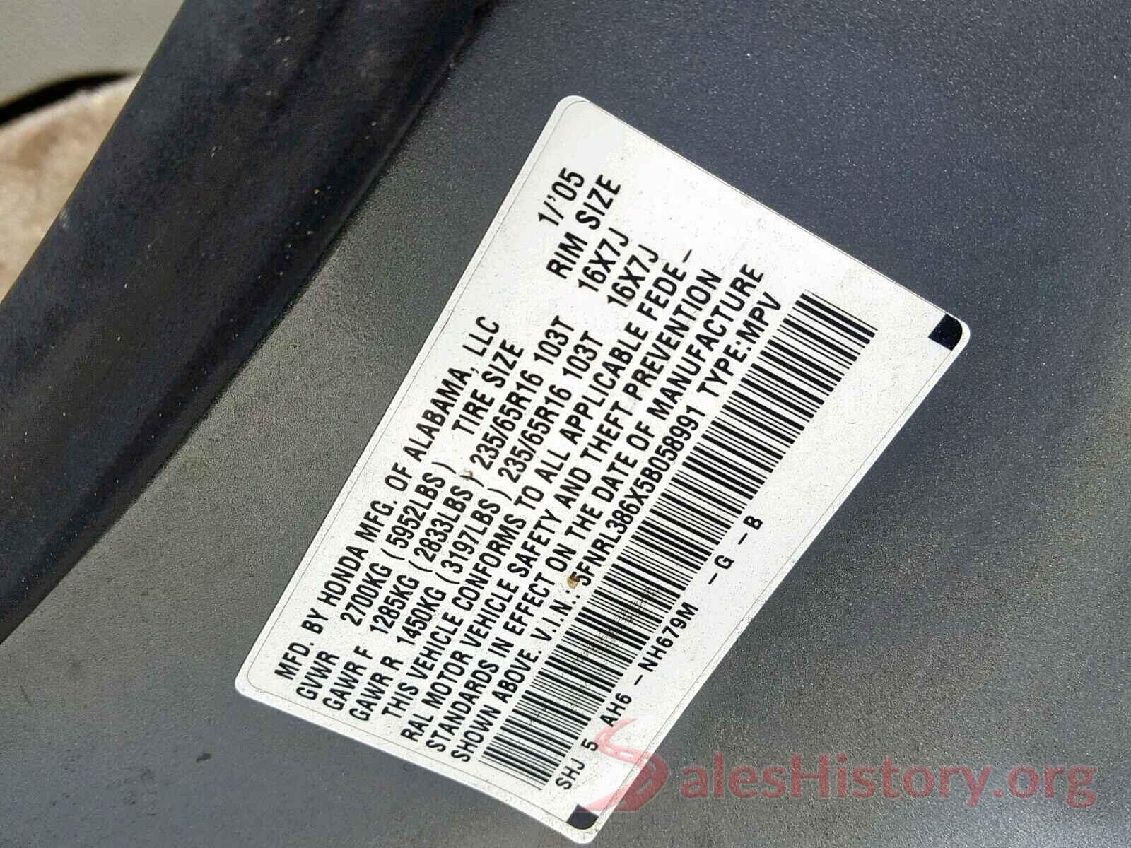 5FNRL386X5B058991 2005 HONDA ODYSSEY EX