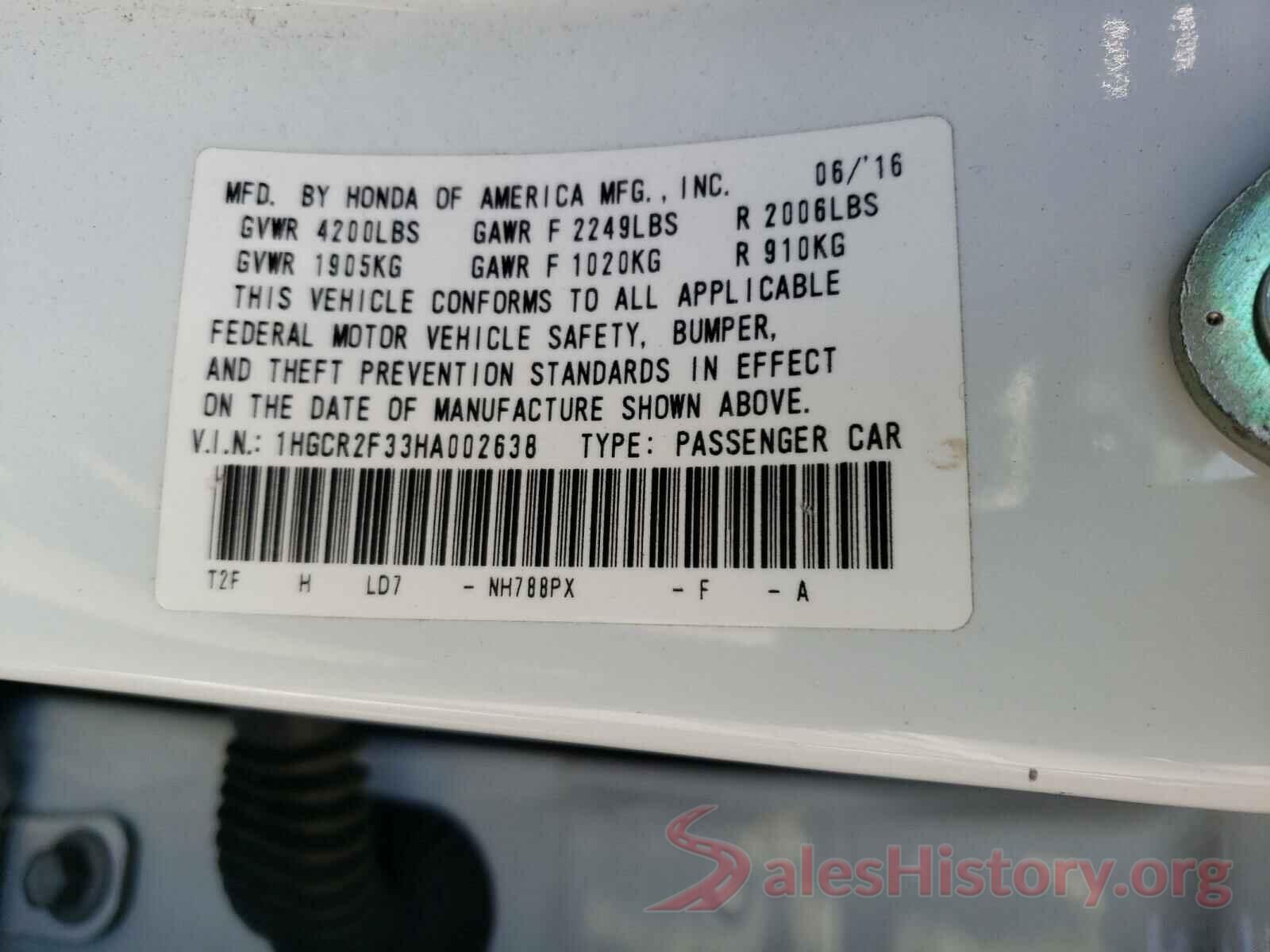 1HGCR2F33HA002638 2017 HONDA ACCORD