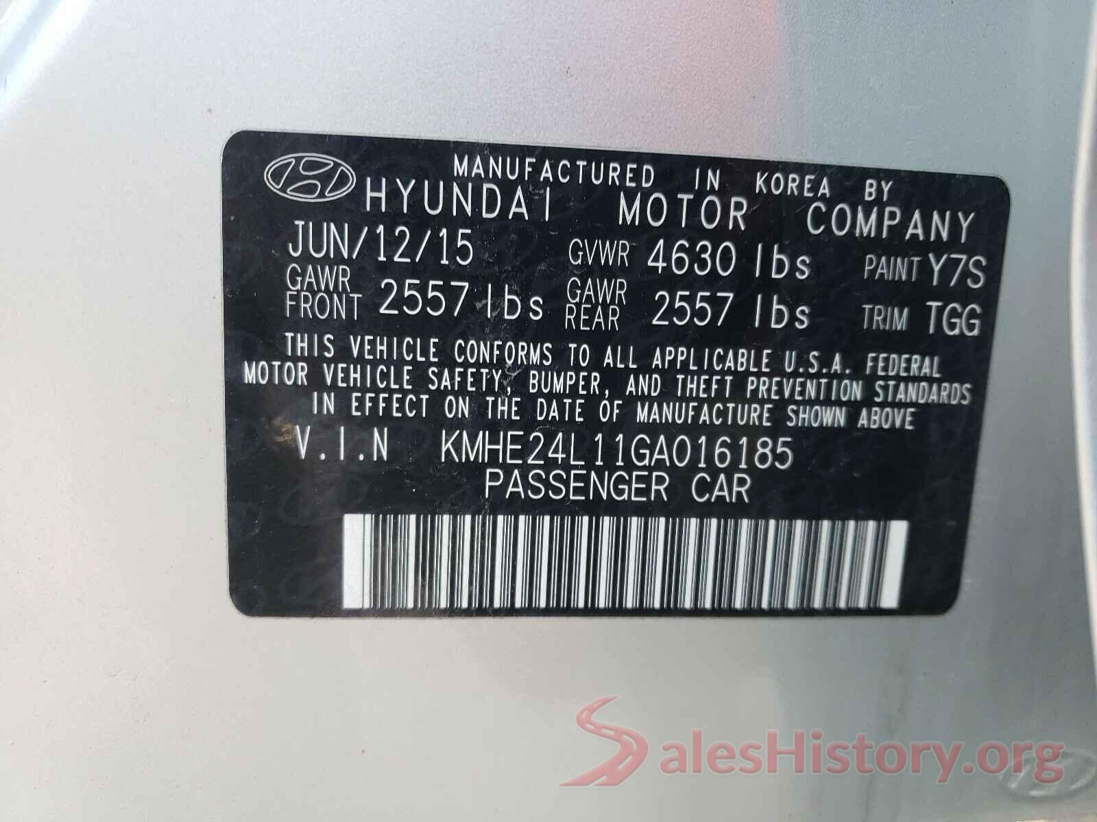 KMHE24L11GA016185 2016 HYUNDAI SONATA