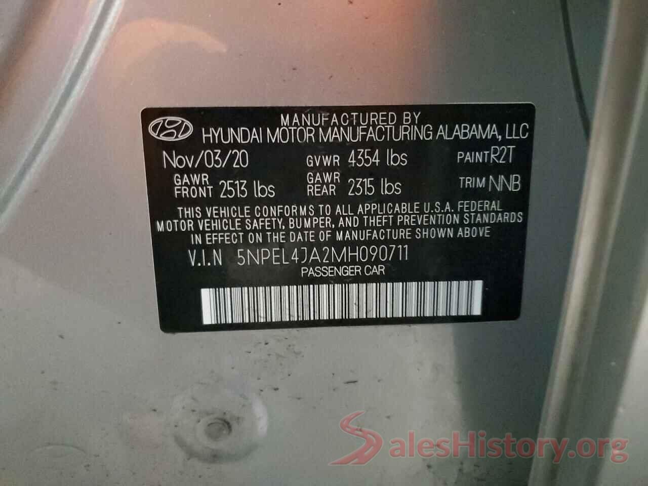 5NPEL4JA2MH090711 2021 HYUNDAI SONATA