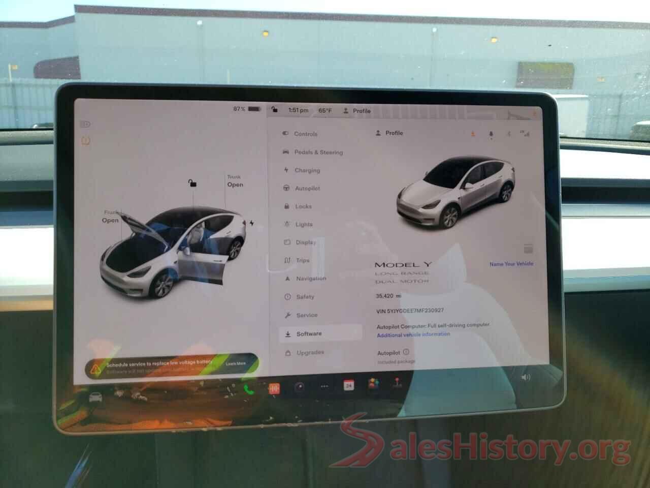 5YJYGDEE7MF230927 2021 TESLA MODEL Y