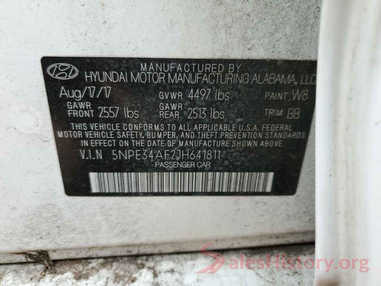 5NPE34AF2JH641811 2018 HYUNDAI SONATA