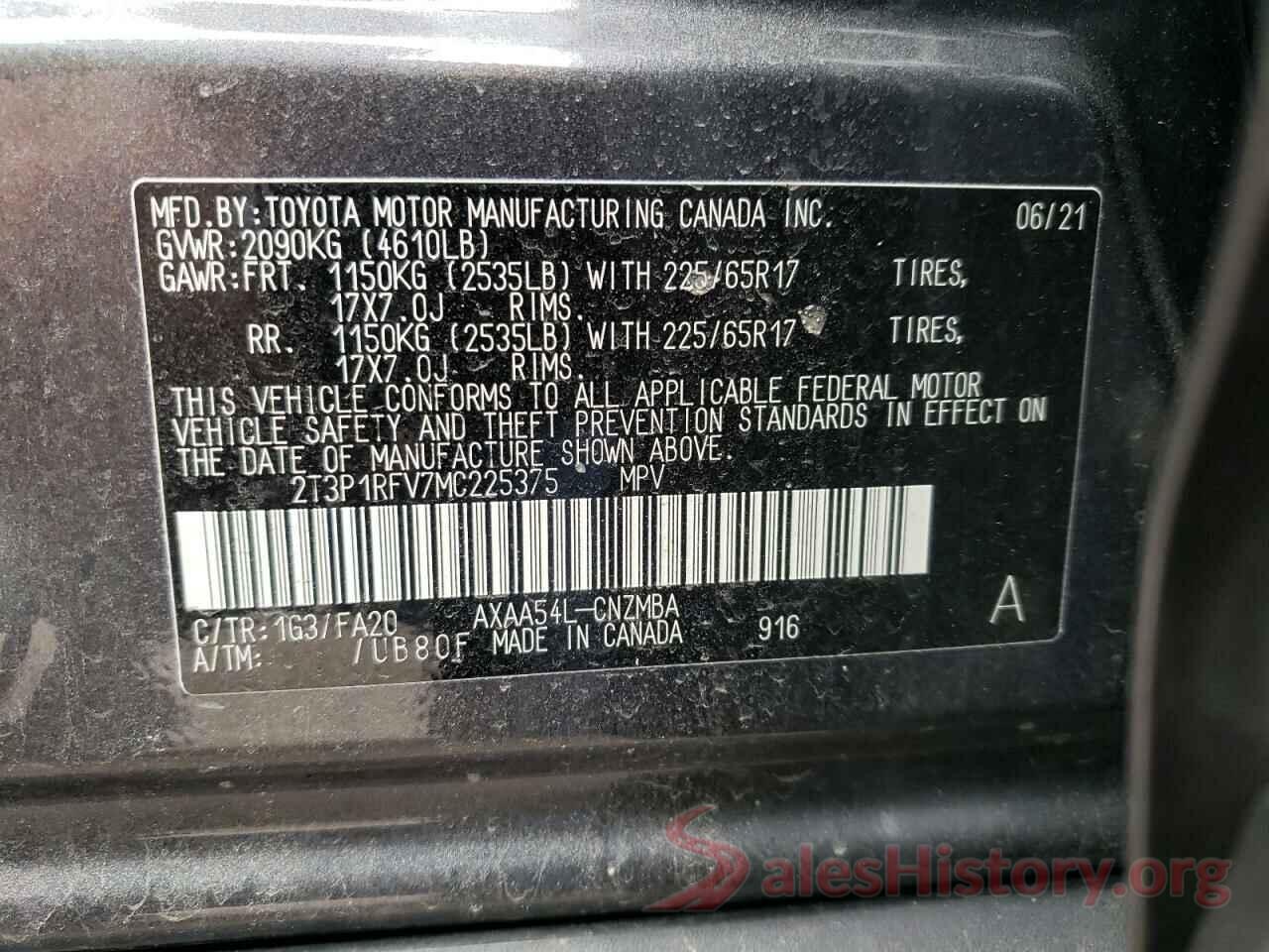 2T3P1RFV7MC225375 2021 TOYOTA RAV4