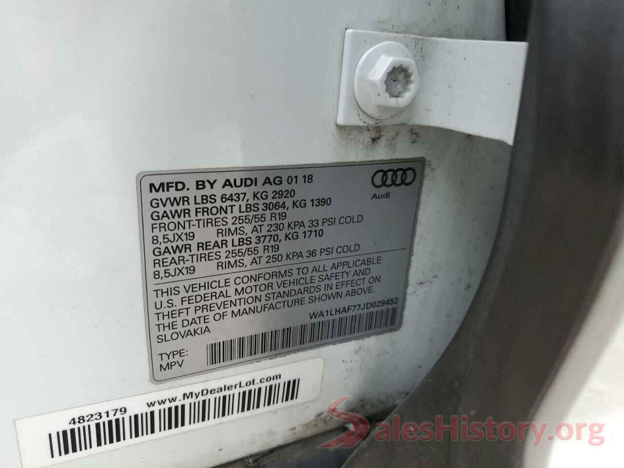 WA1LHAF77JD029452 2018 AUDI Q7