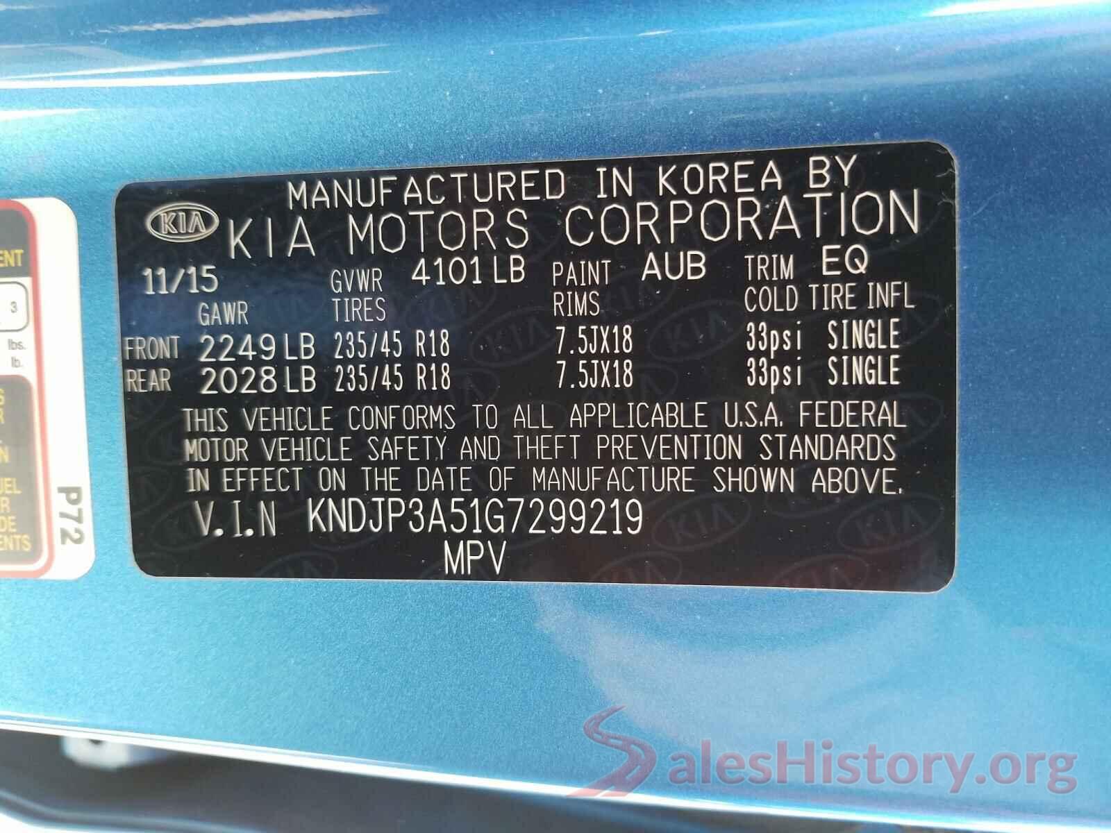 KNDJP3A51G7299219 2016 KIA SOUL