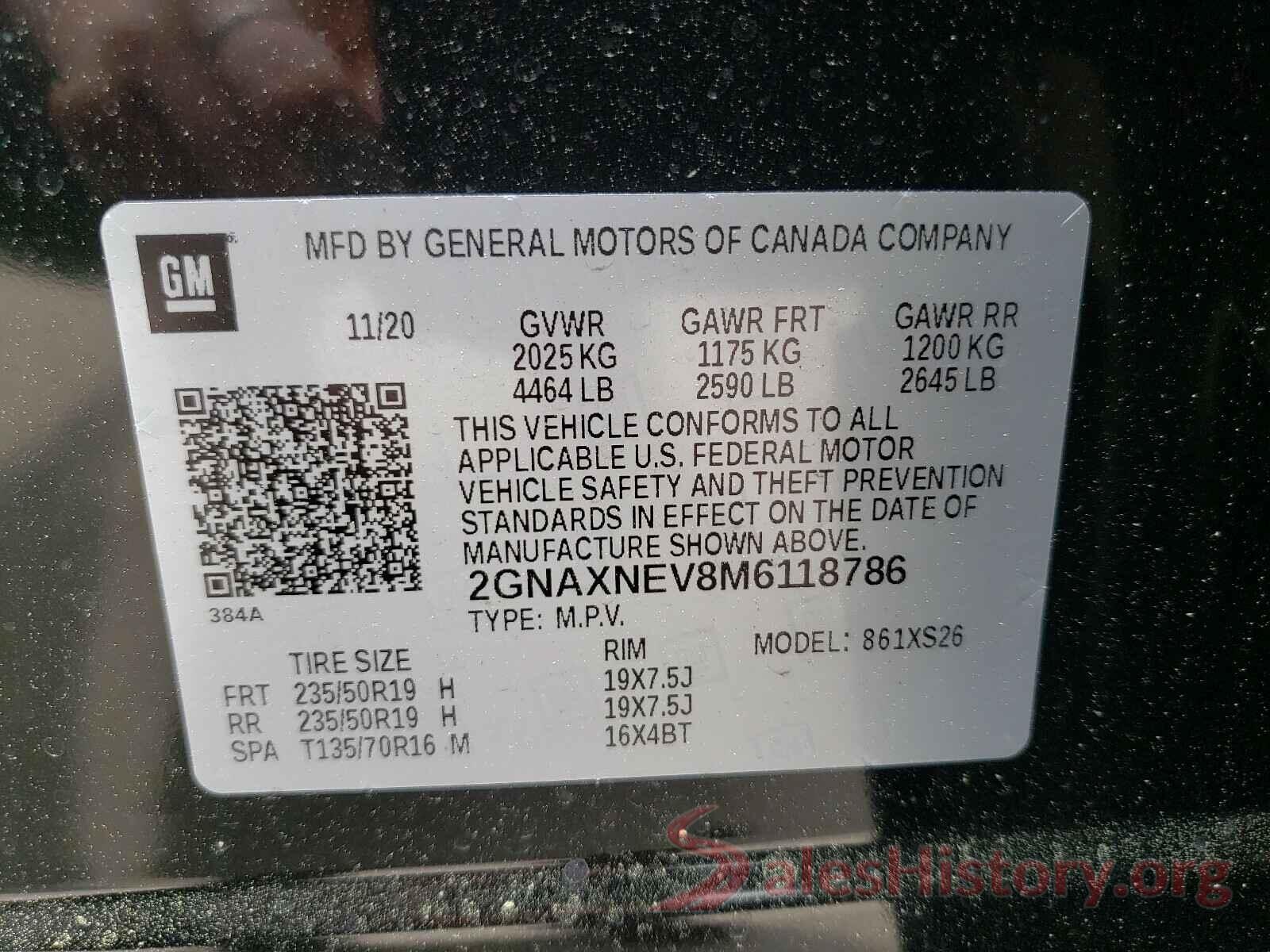 2GNAXNEV8M6118786 2021 CHEVROLET EQUINOX