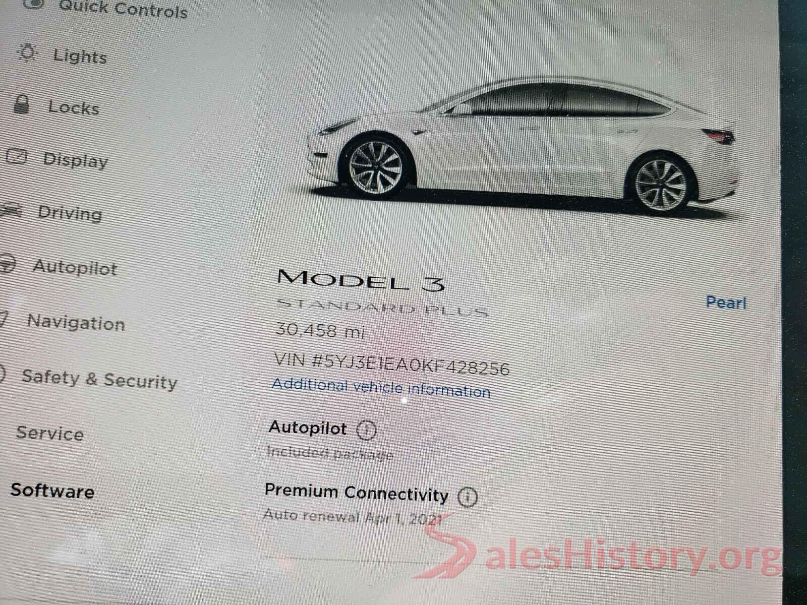 5YJ3E1EA0KF428256 2019 TESLA MODEL 3