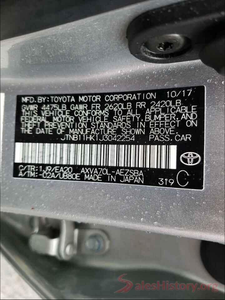 JTNB11HK1J3042254 2018 TOYOTA CAMRY