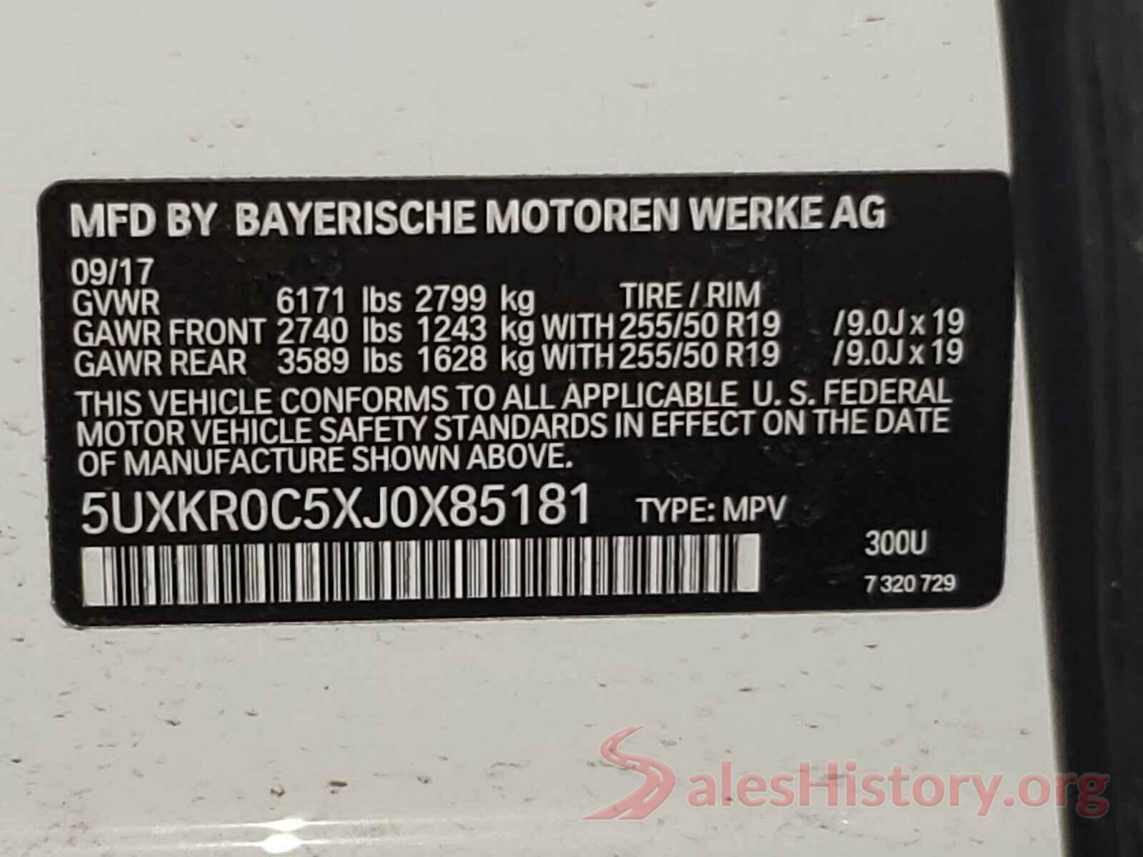 5UXKR0C5XJ0X85181 2018 BMW X5