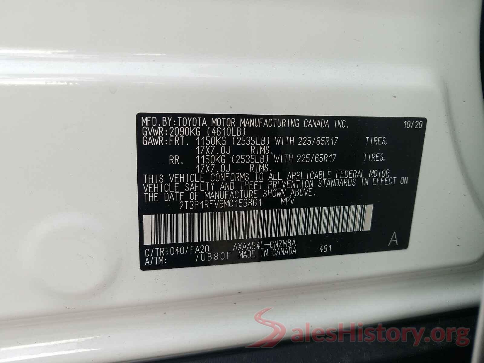 2T3P1RFV6MC153861 2021 TOYOTA RAV4