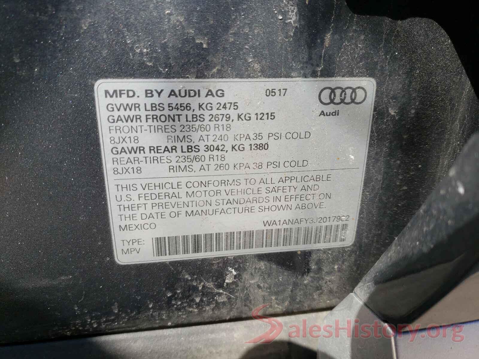 WA1ANAFY3J2017982 2018 AUDI Q5