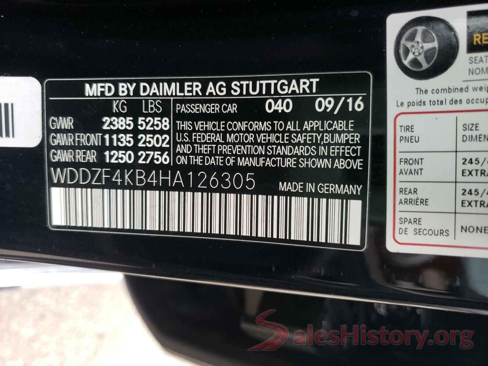 WDDZF4KB4HA126305 2017 MERCEDES-BENZ E CLASS