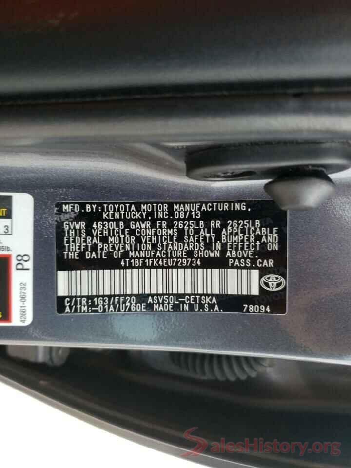 4T1BF1FK4EU729734 2014 TOYOTA CAMRY