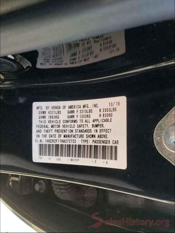 1HGCR2F17HA073730 2017 HONDA ACCORD