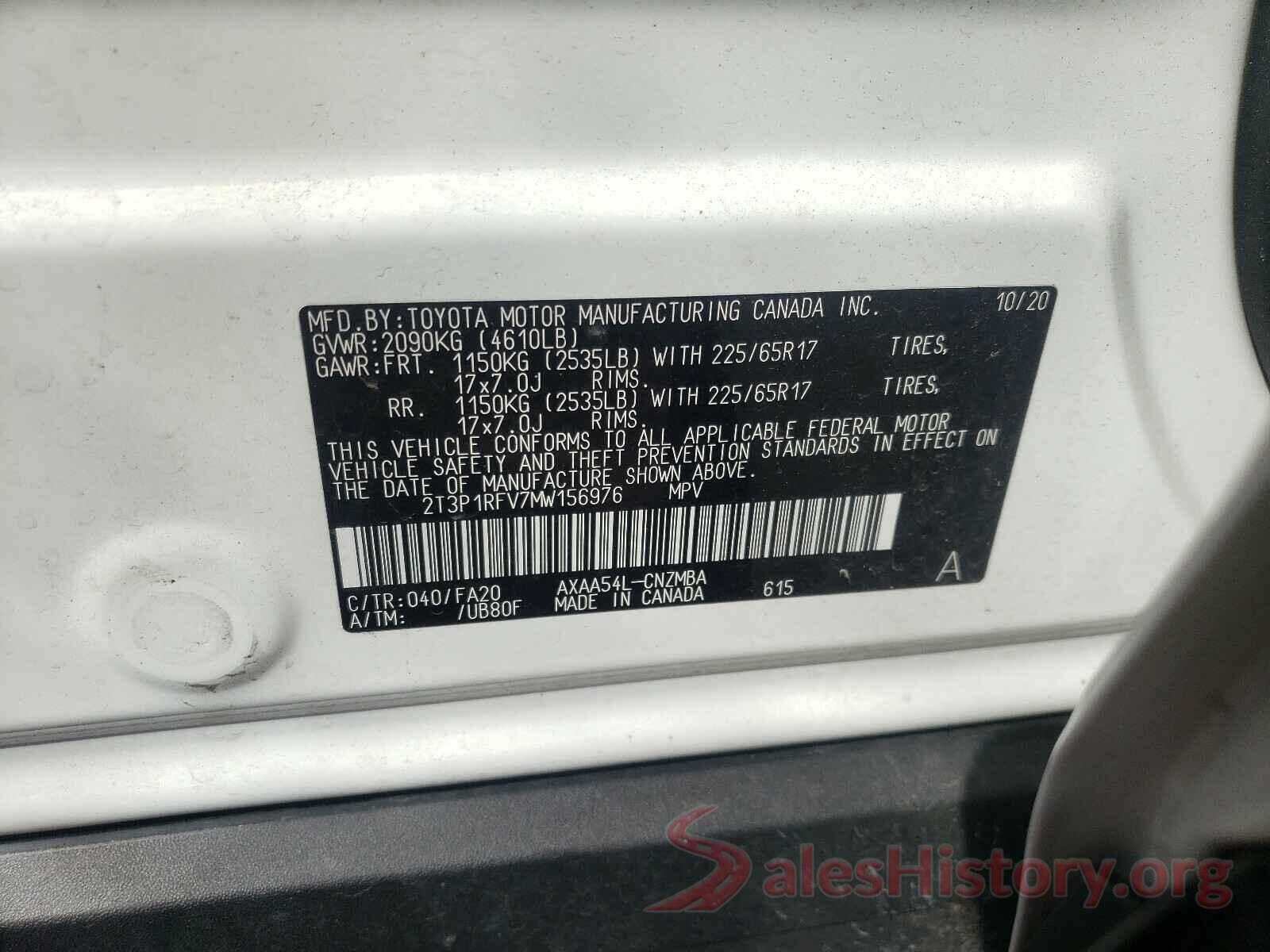 2T3P1RFV7MW156976 2021 TOYOTA RAV4