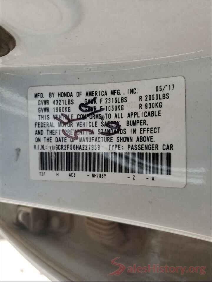 1HGCR2F56HA227959 2017 HONDA ACCORD