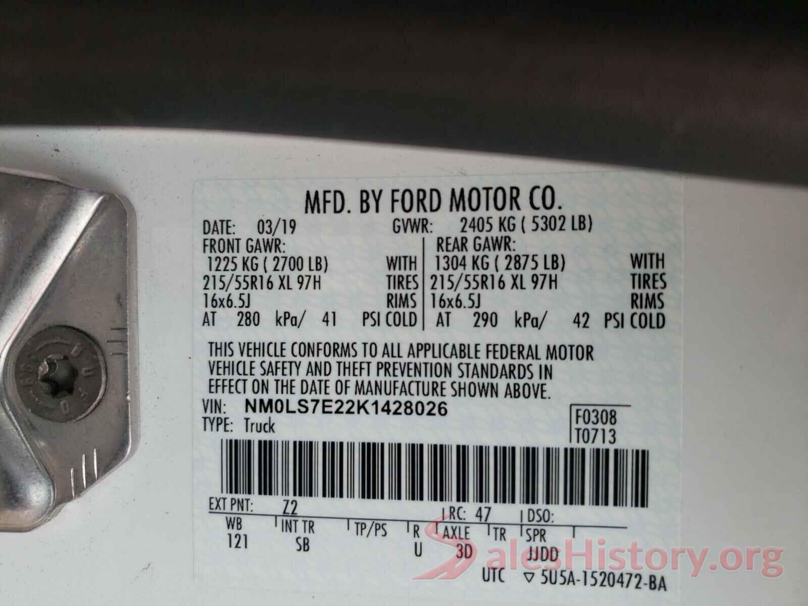 NM0LS7E22K1428026 2019 FORD TRANSIT CO