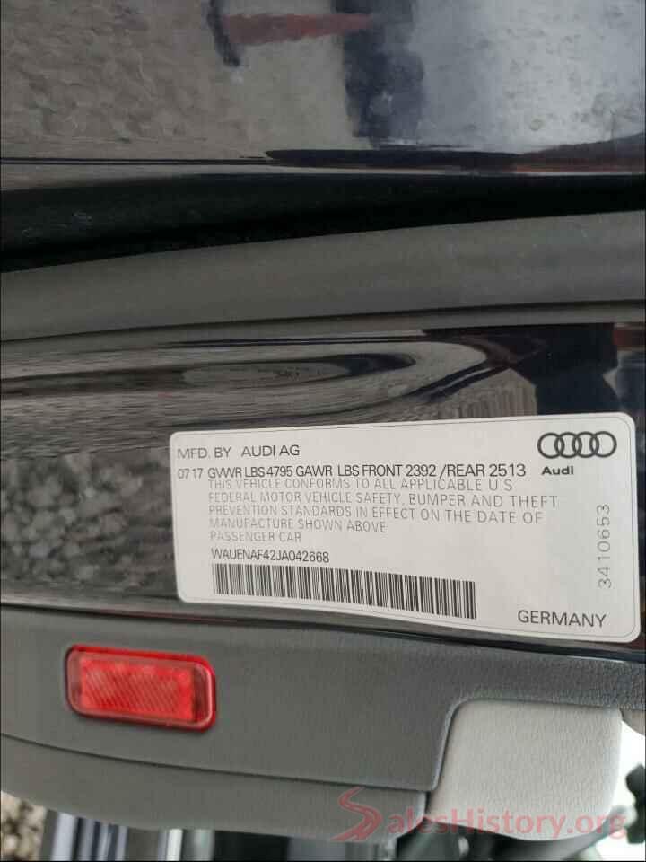 WAUENAF42JA042668 2018 AUDI A4