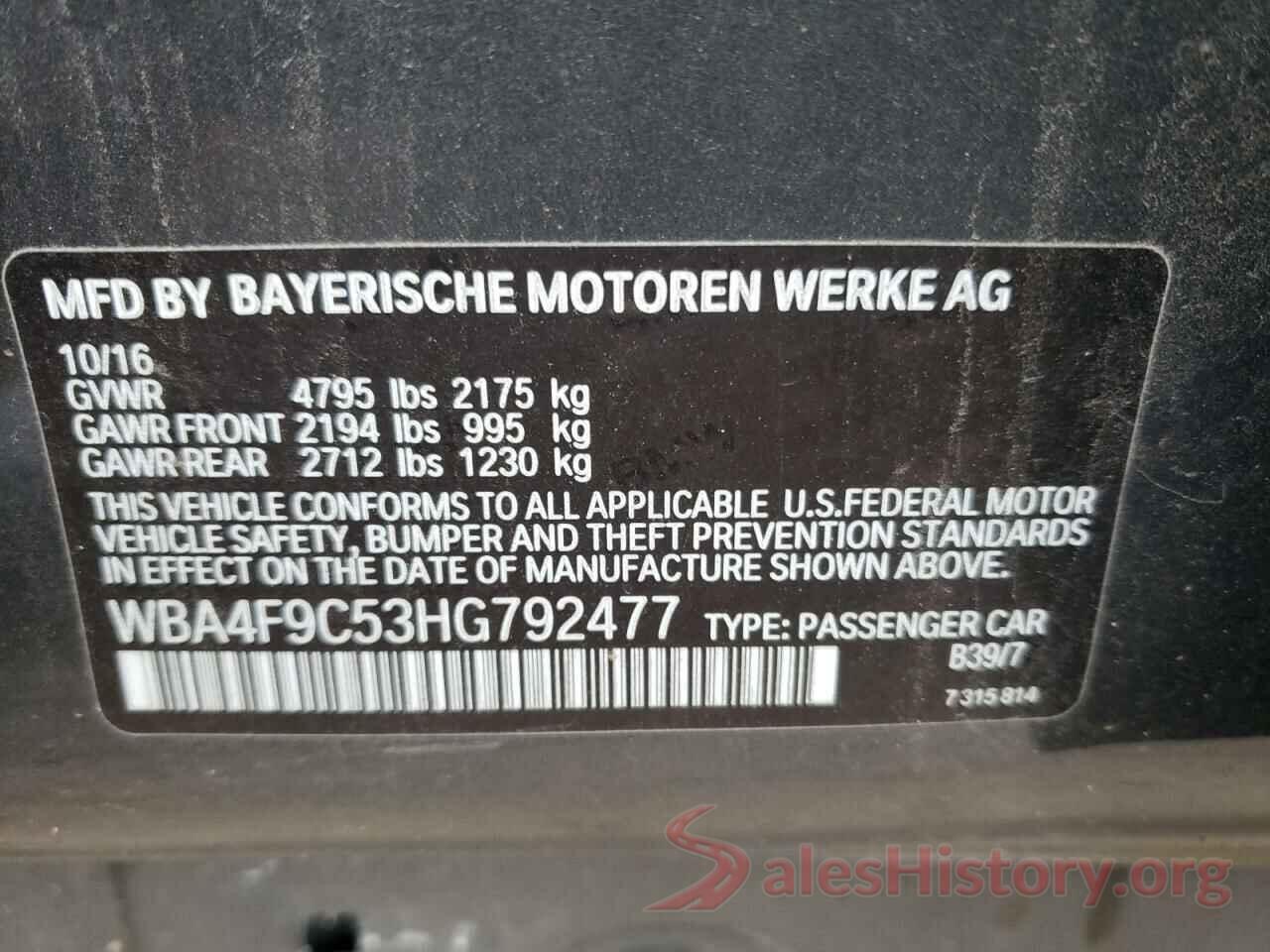 WBA4F9C53HG792477 2017 BMW 4 SERIES