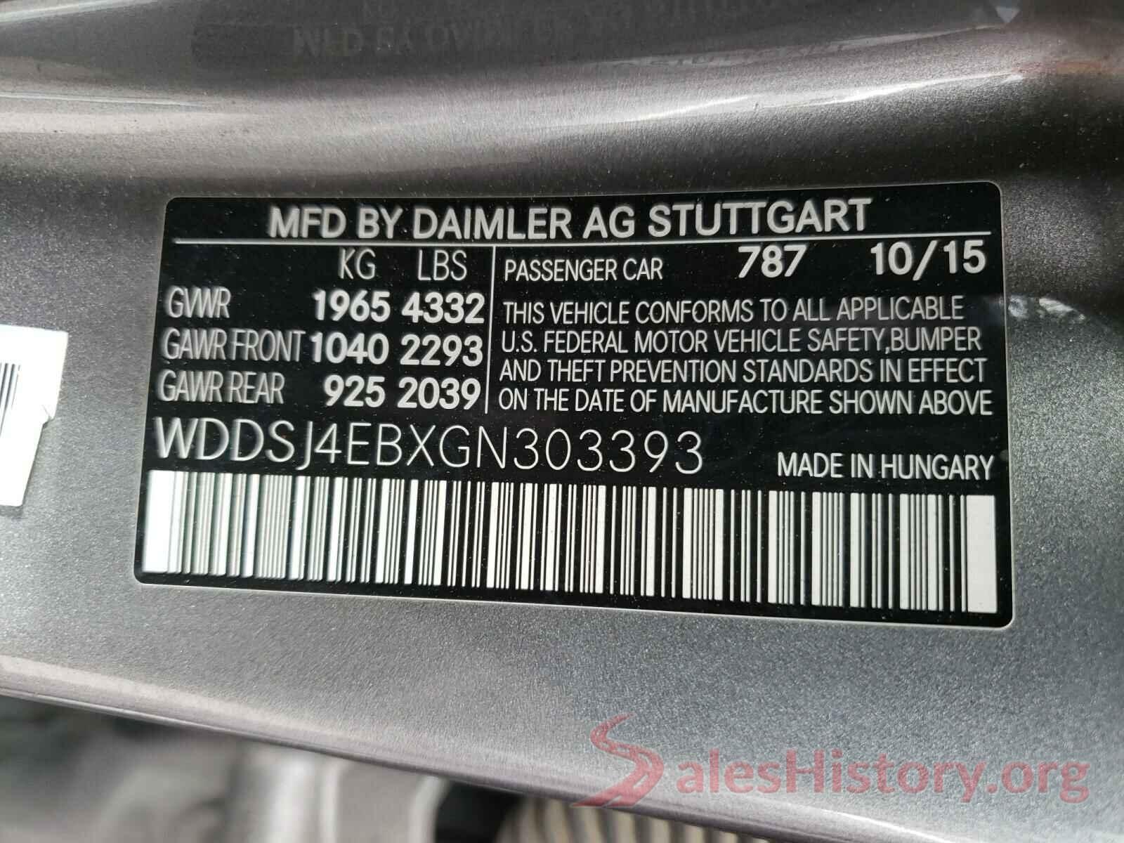 WDDSJ4EBXGN303393 2016 MERCEDES-BENZ C CLASS