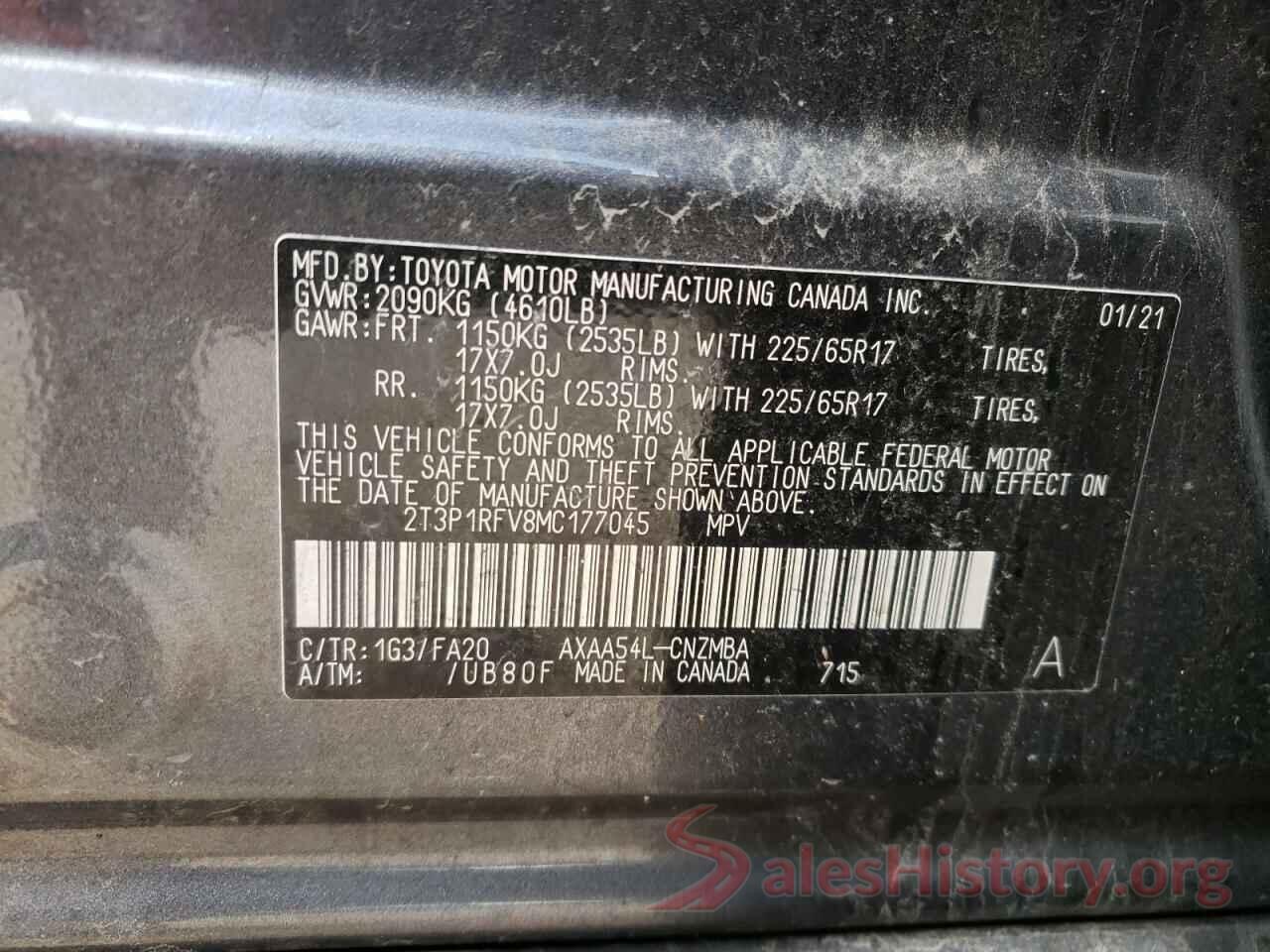 2T3P1RFV8MC177045 2021 TOYOTA RAV4