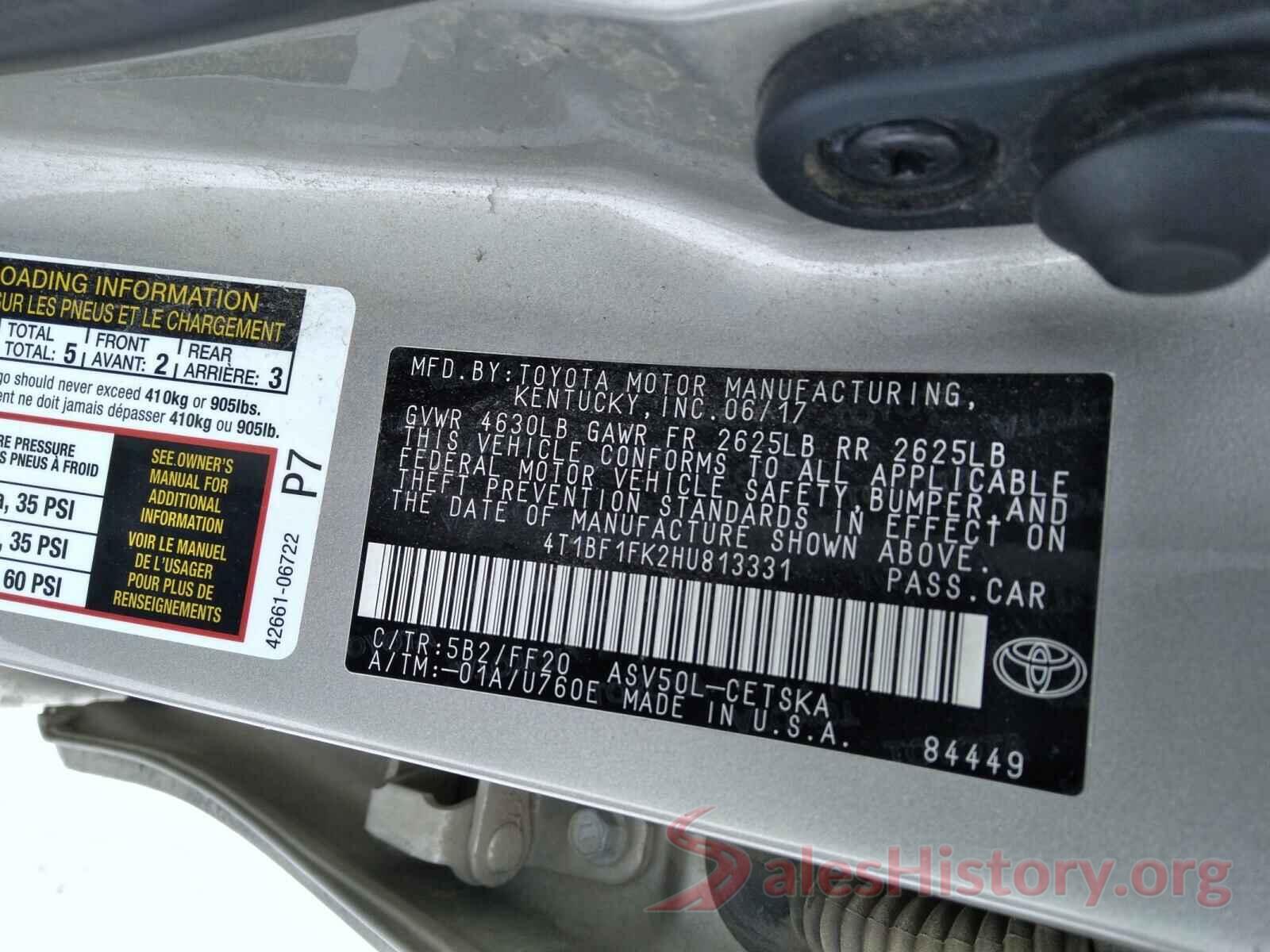 4T1BF1FK2HU813331 2017 TOYOTA CAMRY