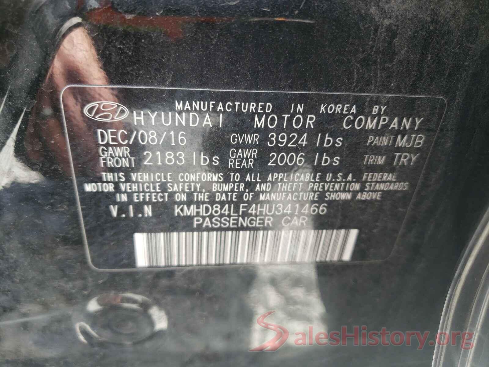 KMHD84LF4HU341466 2017 HYUNDAI ELANTRA