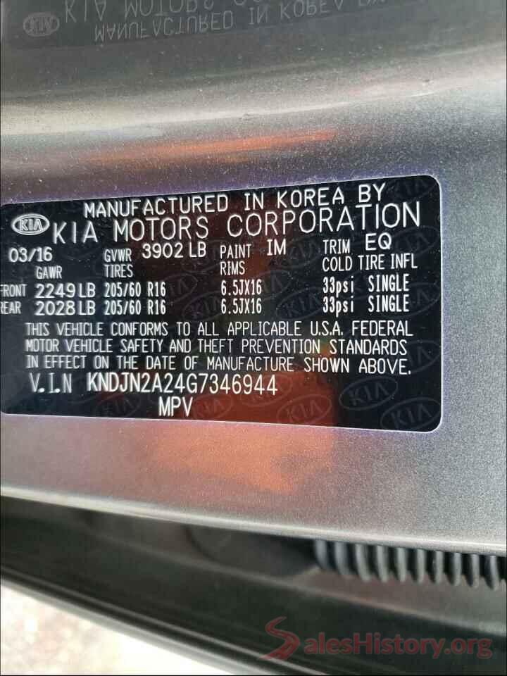 KNDJN2A24G7346944 2016 KIA SOUL