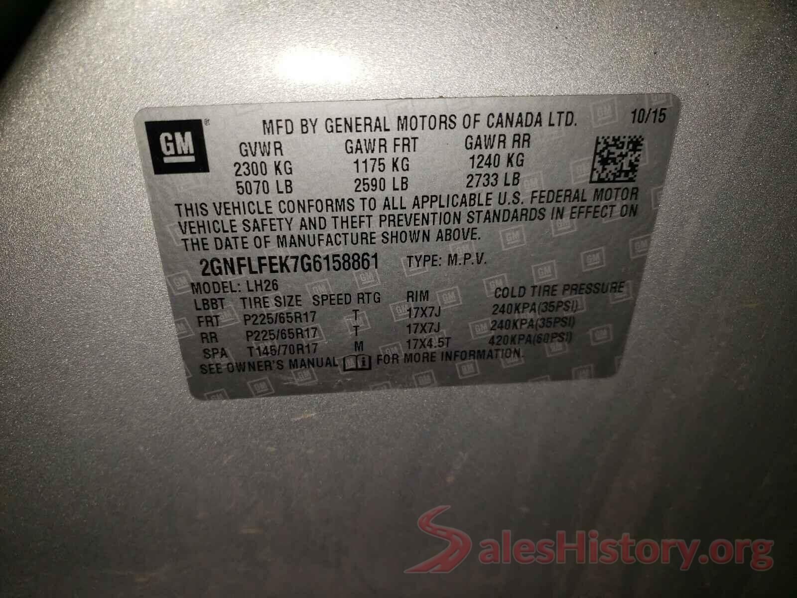 2GNFLFEK7G6158861 2016 CHEVROLET EQUINOX