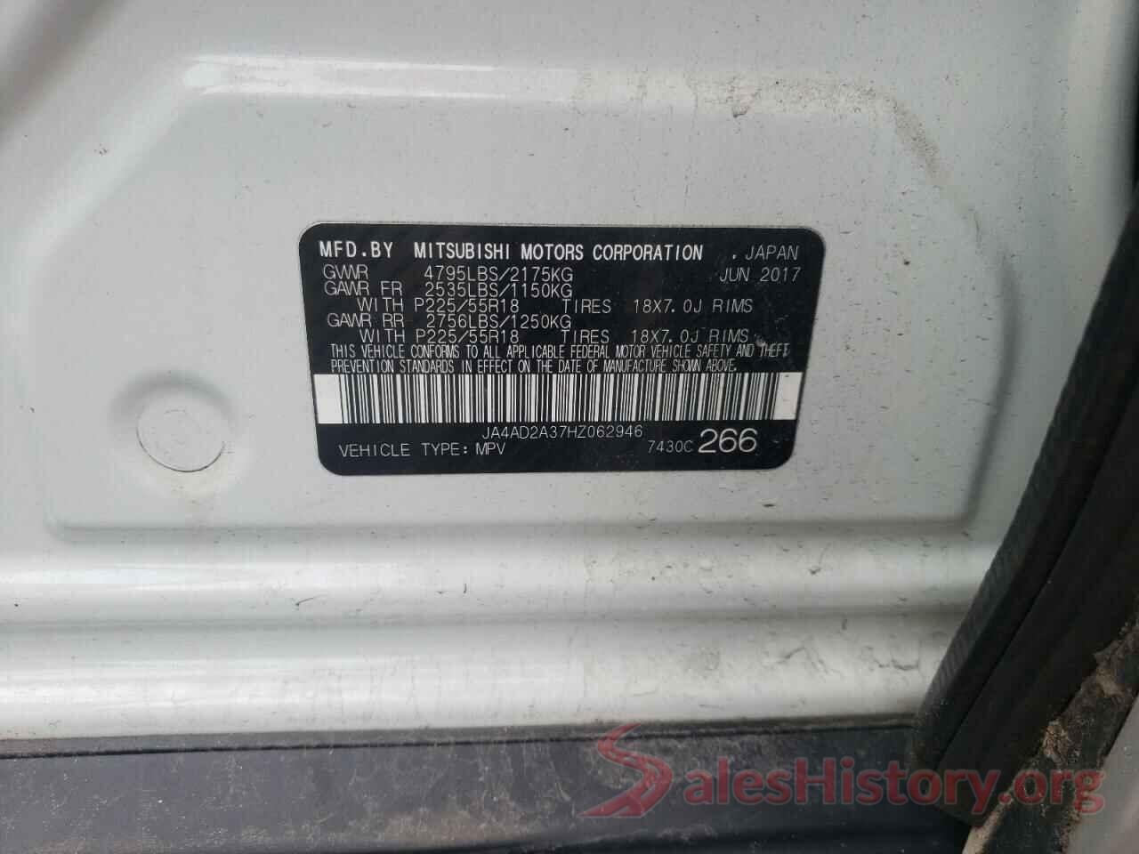 JA4AD2A37HZ062946 2017 MITSUBISHI OUTLANDER