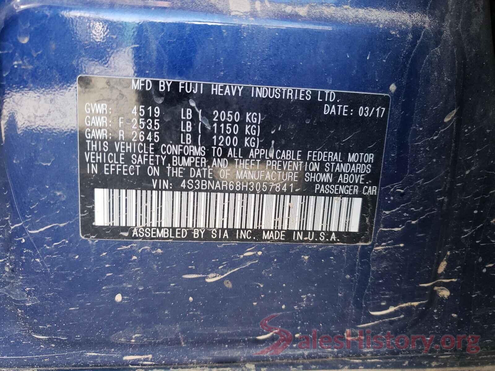 4S3BNAR68H3057841 2017 SUBARU LEGACY