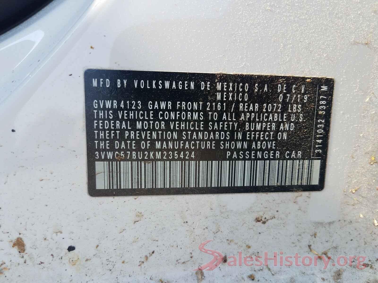 3VWC57BU2KM235424 2019 VOLKSWAGEN JETTA