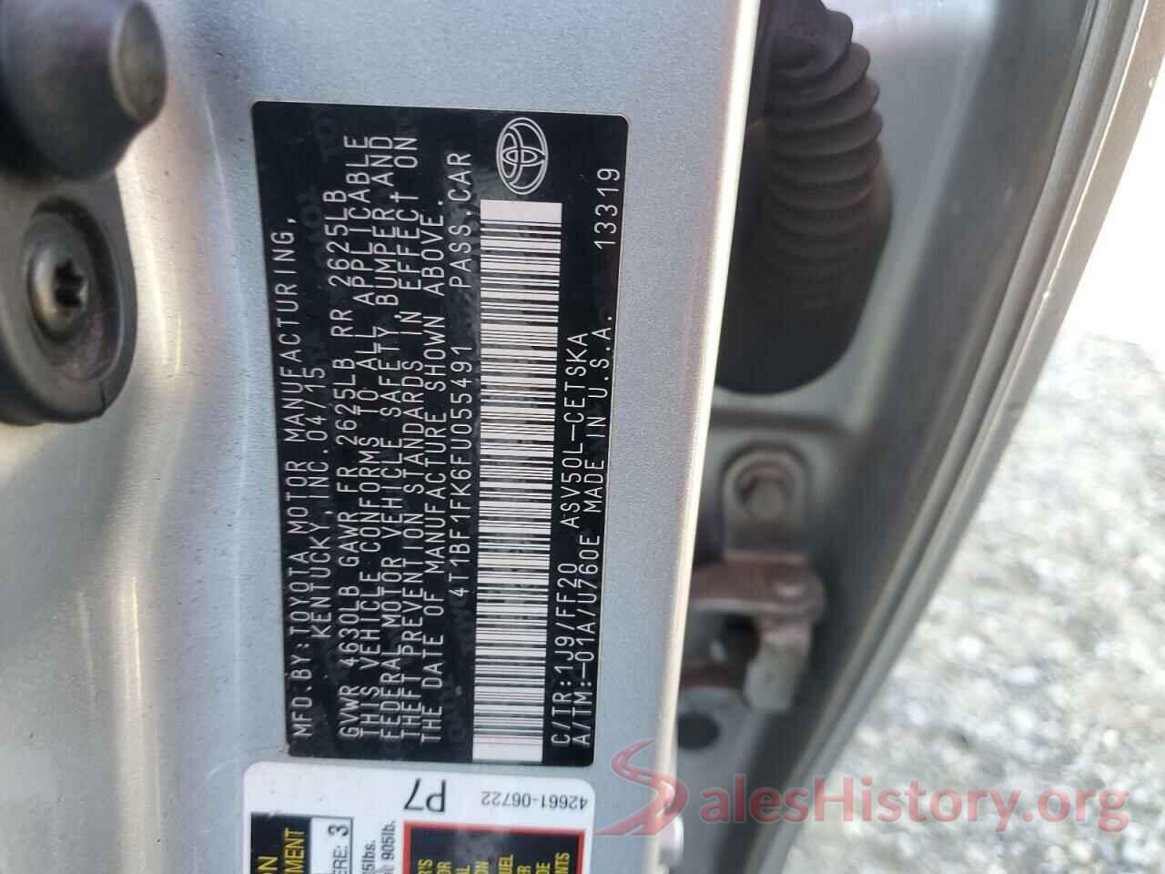 4T1BF1FK6FU055491 2015 TOYOTA CAMRY