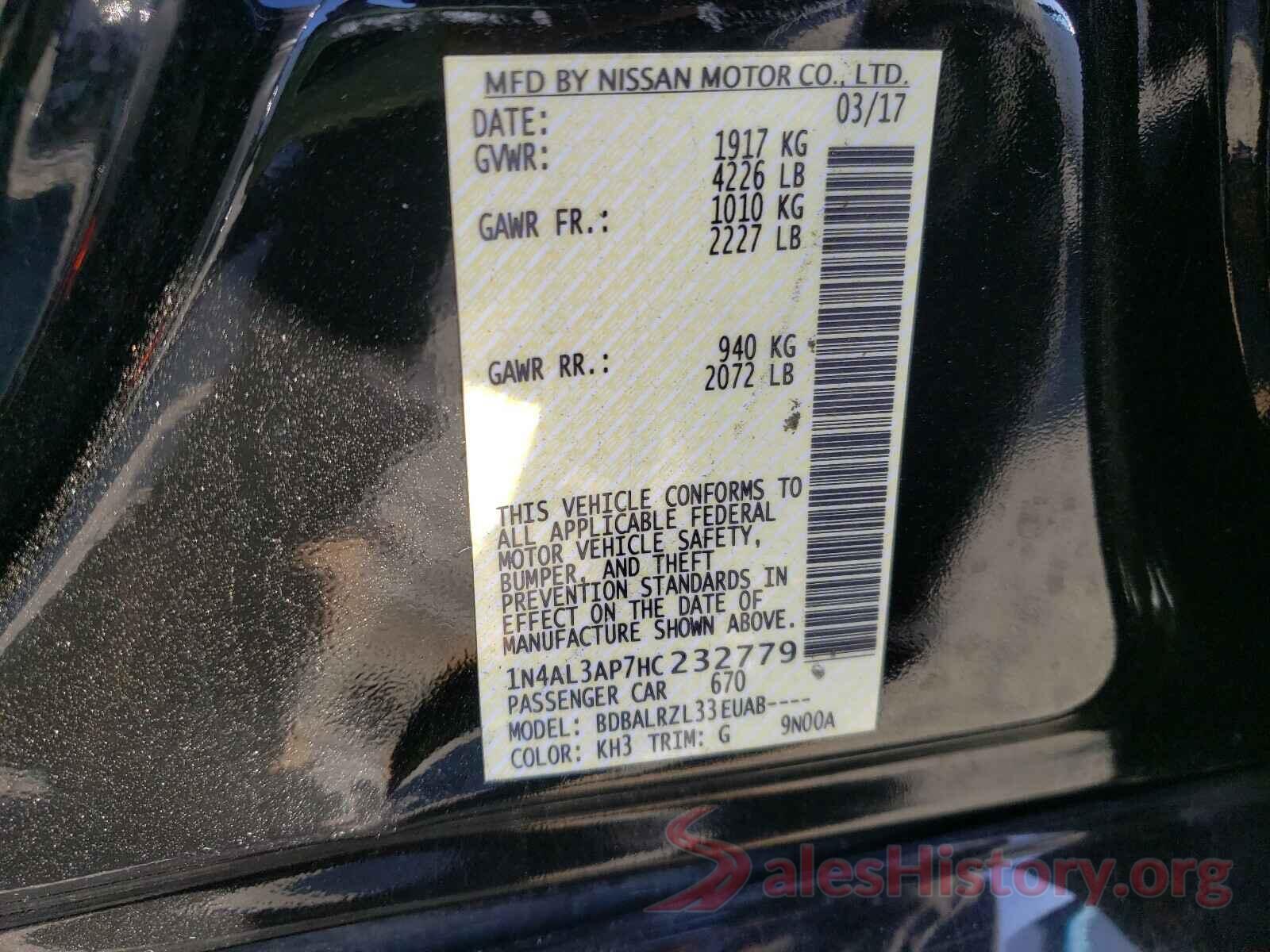 1N4AL3AP7HC232779 2017 NISSAN ALTIMA