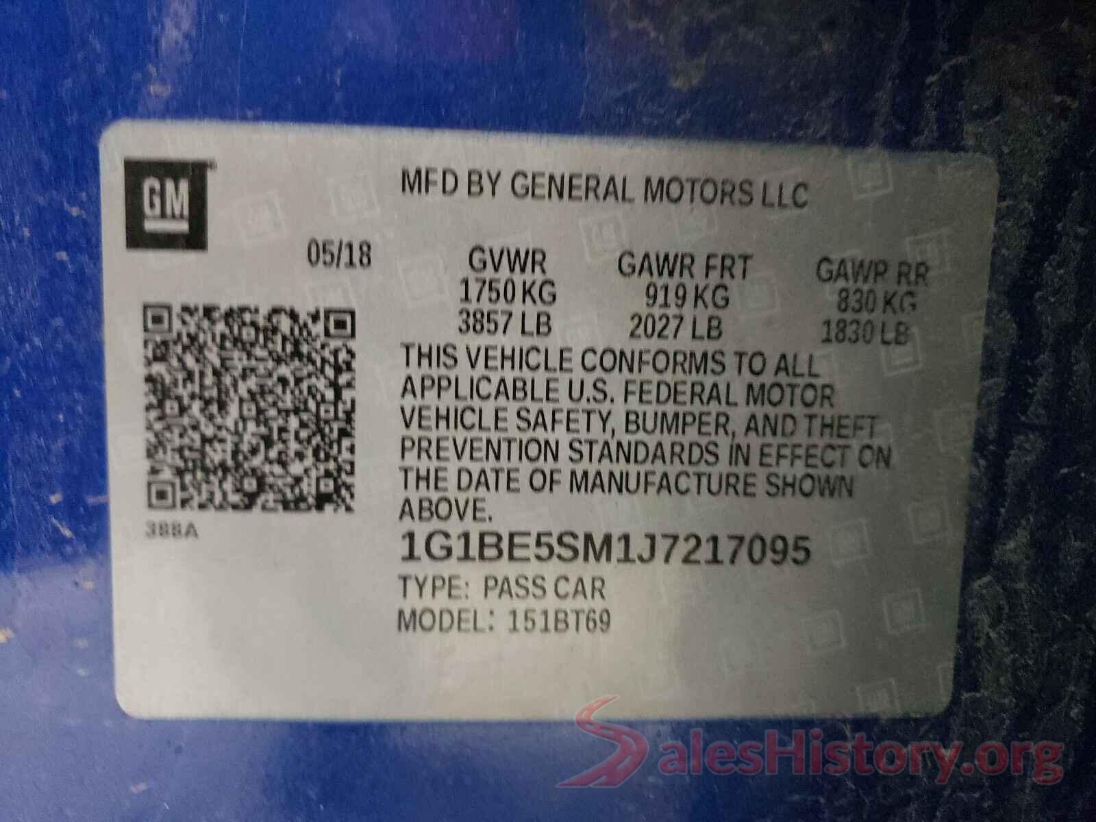 1G1BE5SM1J7217095 2018 CHEVROLET CRUZE