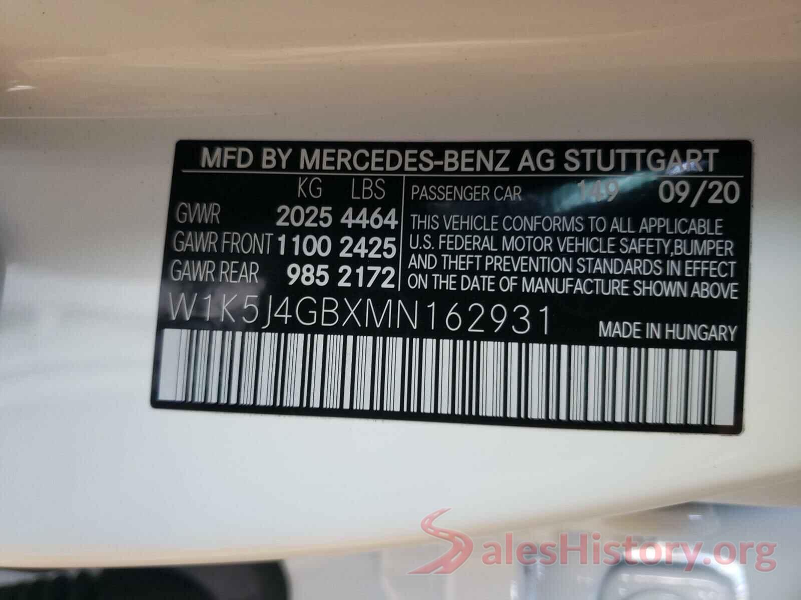 W1K5J4GBXMN162931 2021 MERCEDES-BENZ C CLASS