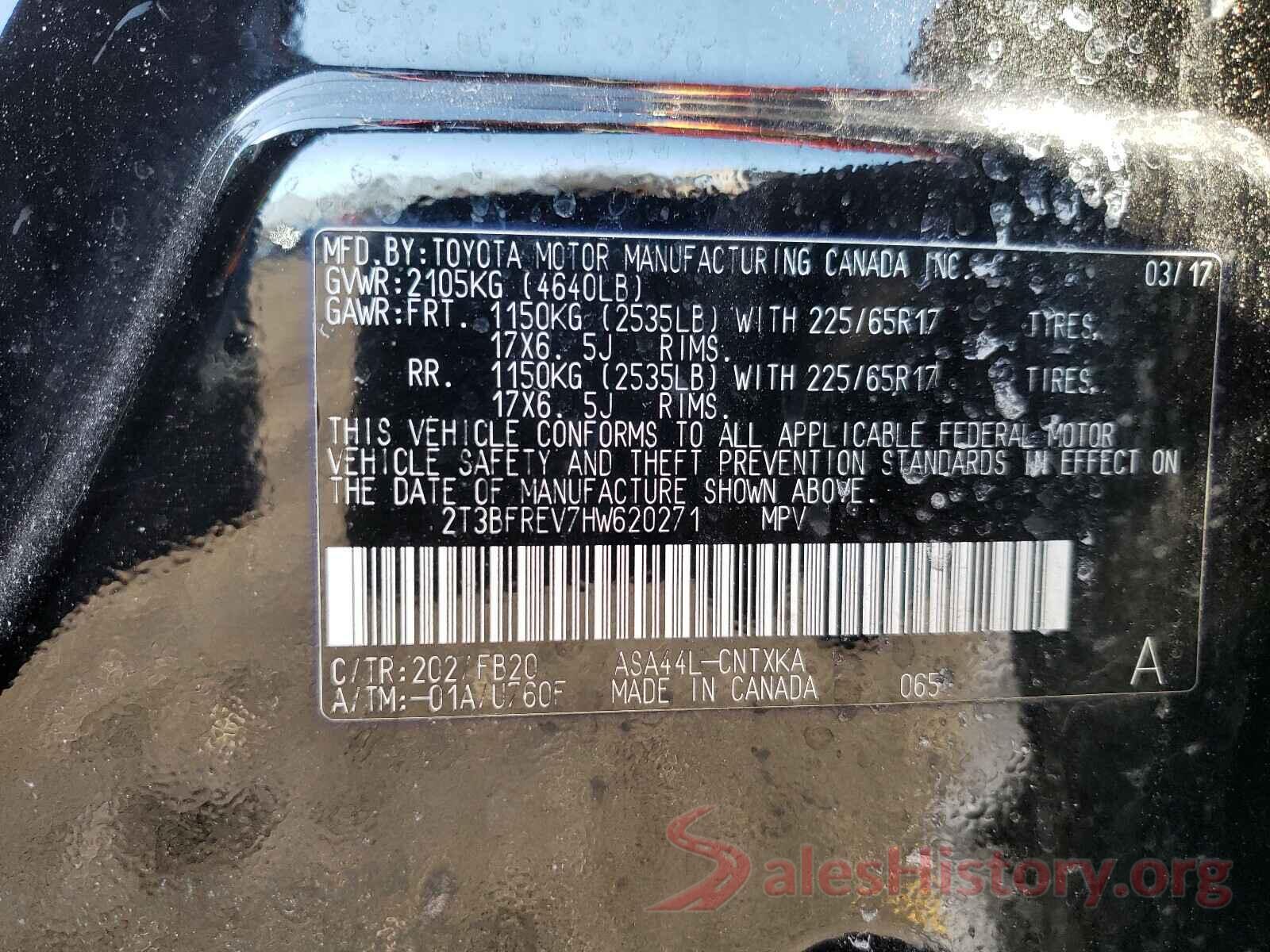 2T3BFREV7HW620271 2017 TOYOTA RAV4