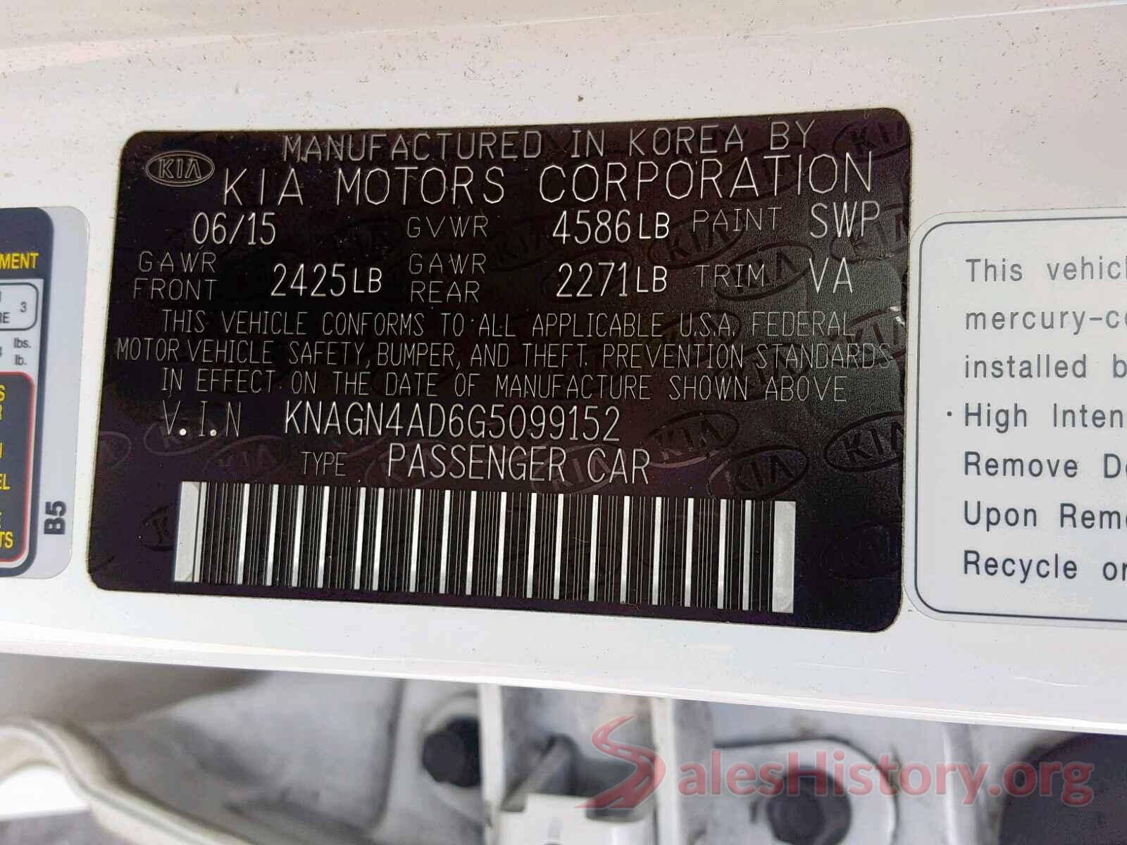 KNAGN4AD6G5099152 2016 KIA OPTIMA HYB