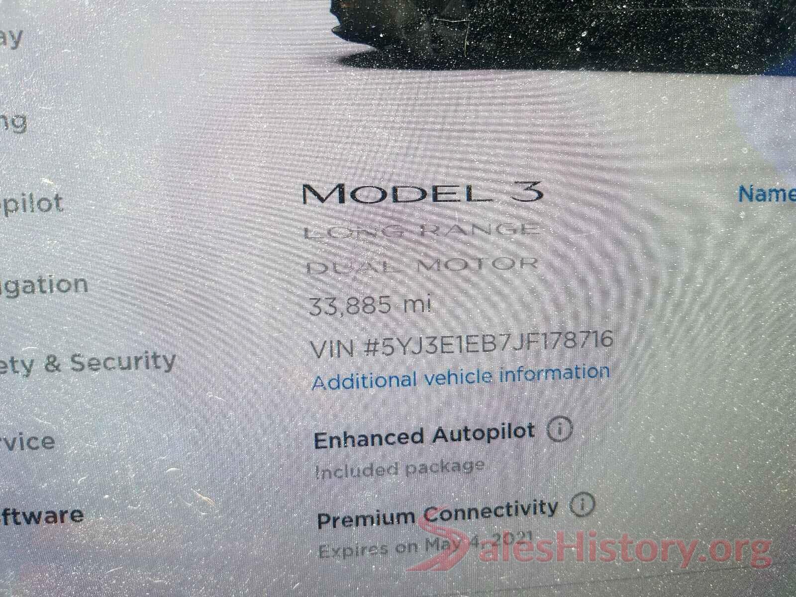 5YJ3E1EB7JF178716 2018 TESLA MODEL 3