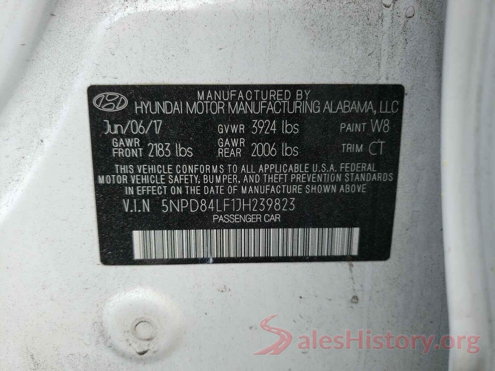 5NPD84LF1JH239823 2018 HYUNDAI ELANTRA