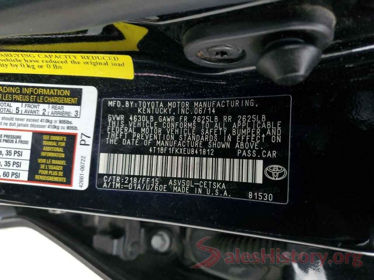 4T1BF1FKXEU841812 2014 TOYOTA CAMRY