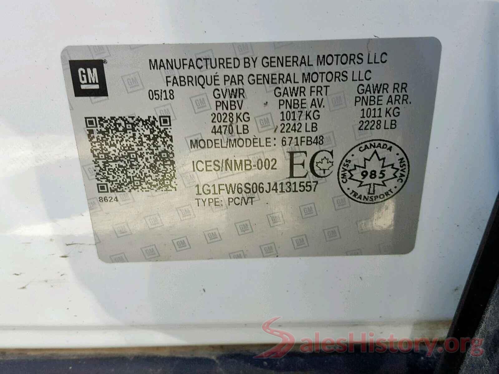 1G1FW6S06J4131557 2018 CHEVROLET BOLT