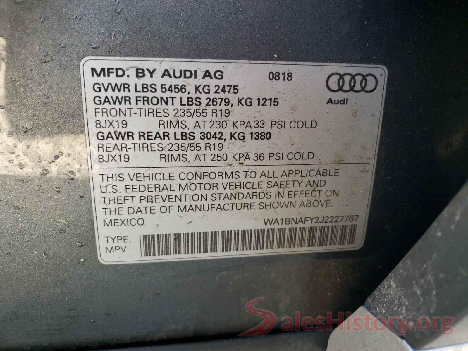 WA1BNAFY2J2227767 2018 AUDI Q5