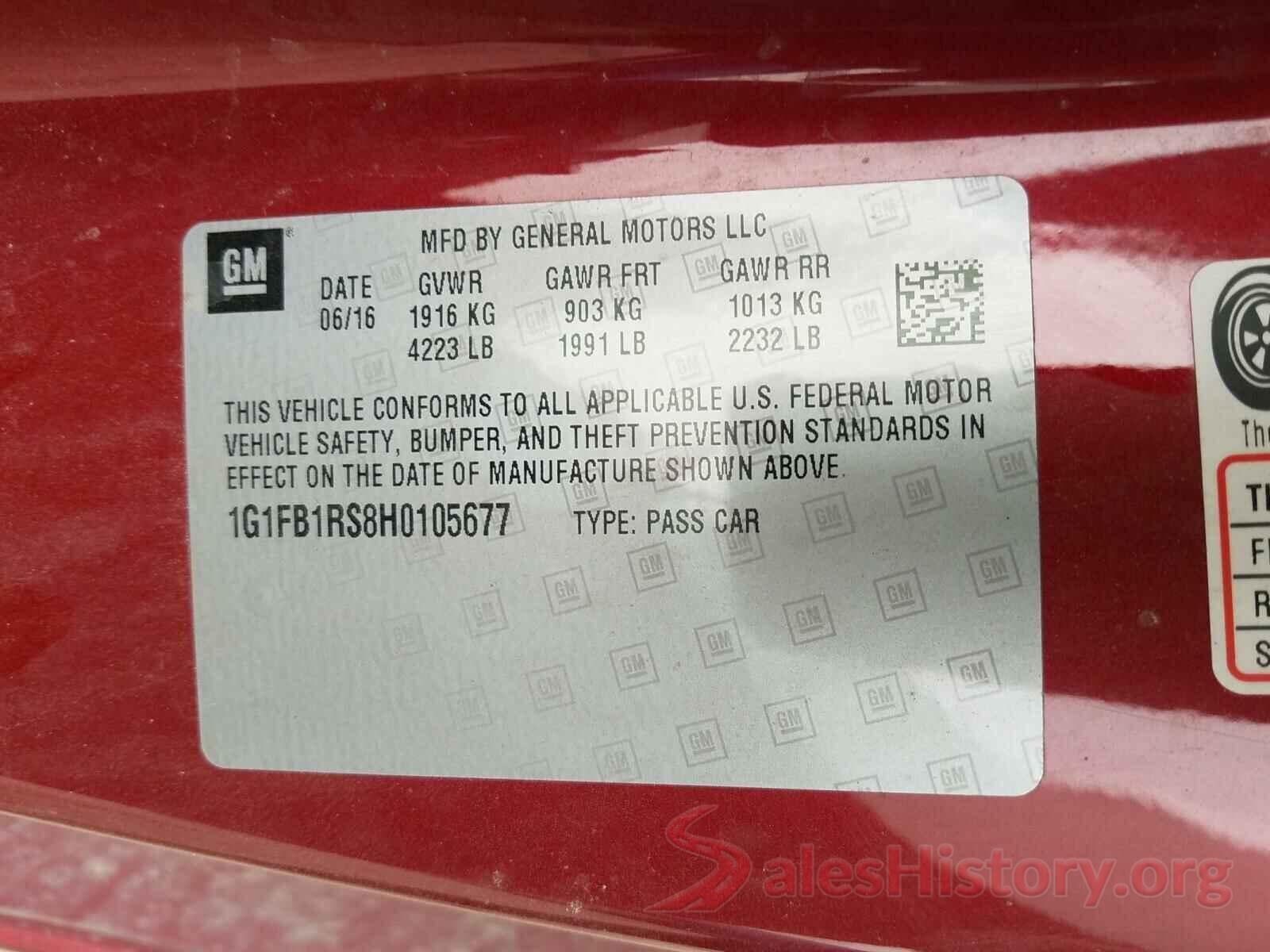 1G1FB1RS8H0105677 2017 CHEVROLET CAMARO