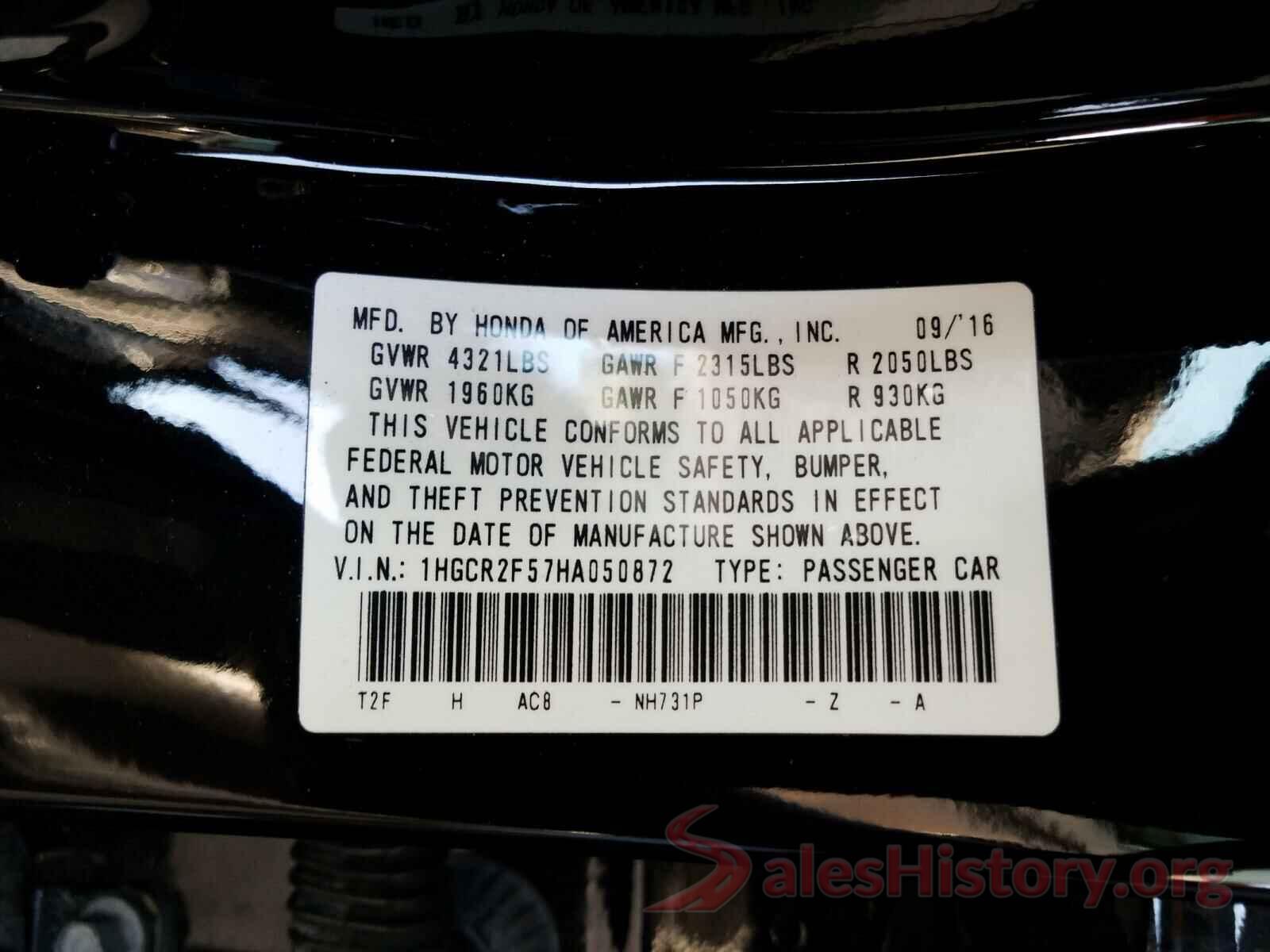 1HGCR2F57HA050872 2017 HONDA ACCORD